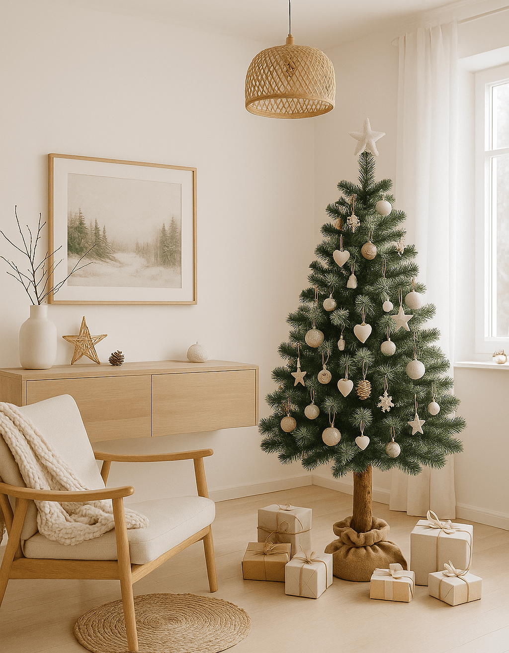 120cm - CHOINKA NA PNIU SOSNA DIAMENTOWA "Snow Pearl"