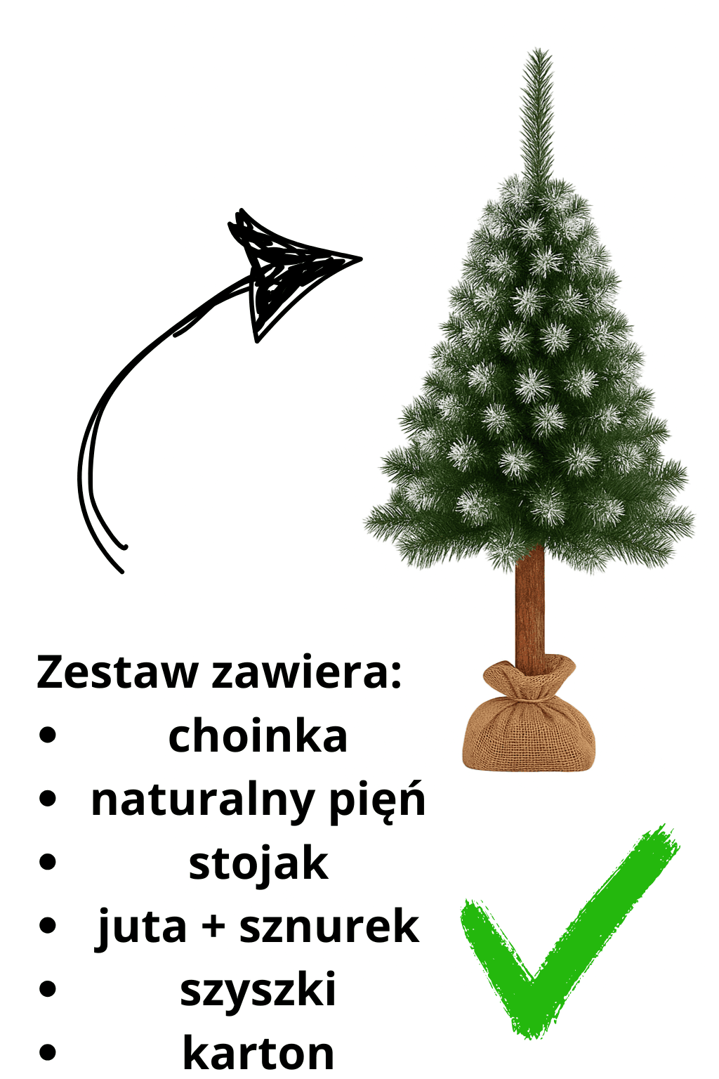 180cm - CHOINKA NA PNIU SOSNA DIAMENTOWA "Snow Diamond"