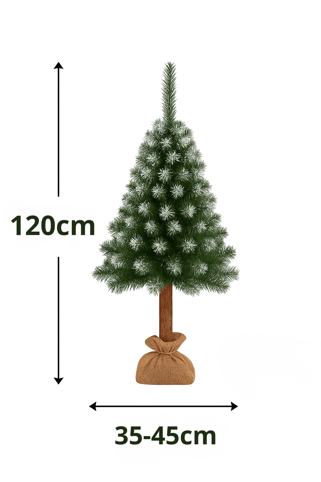 120cm - CHOINKA NA PNIU SOSNA DIAMENTOWA "Snow Pearl"