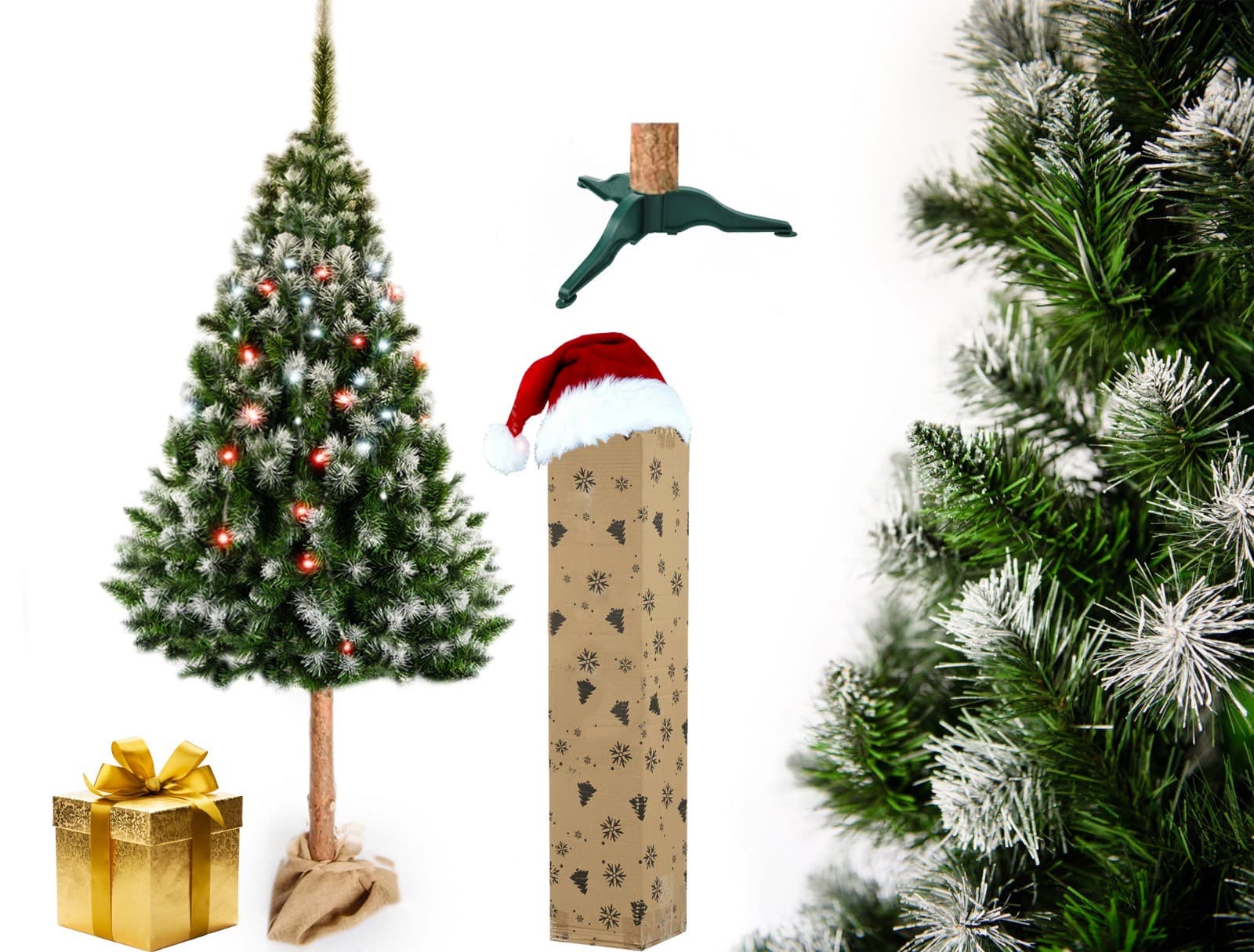 220cm - CHOINKA NA PNIU SOSNA DIAMENTOWA "Snow Queen"