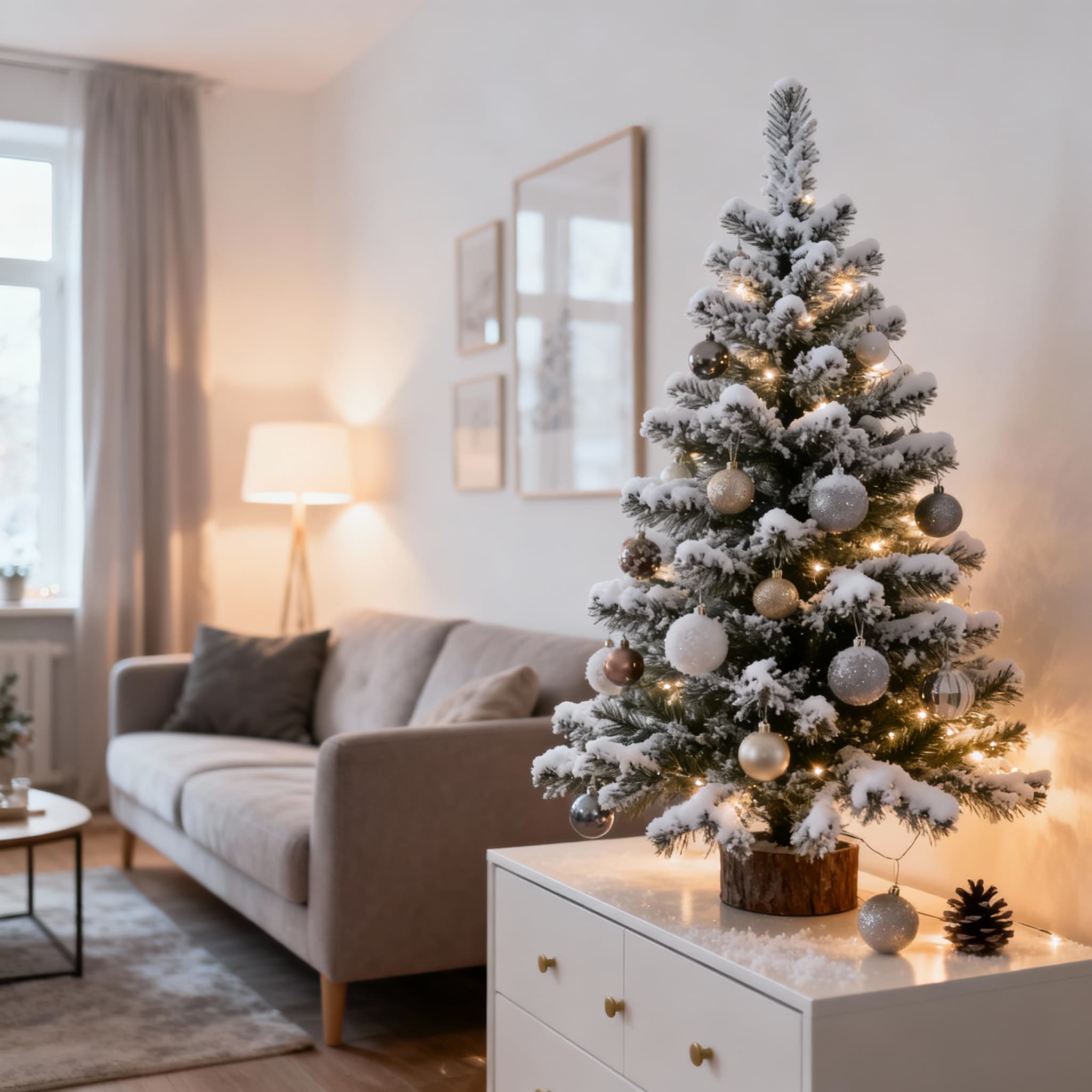 220cm - CHOINKA NA PNIU SOSNA DIAMENTOWA "Snow Queen"