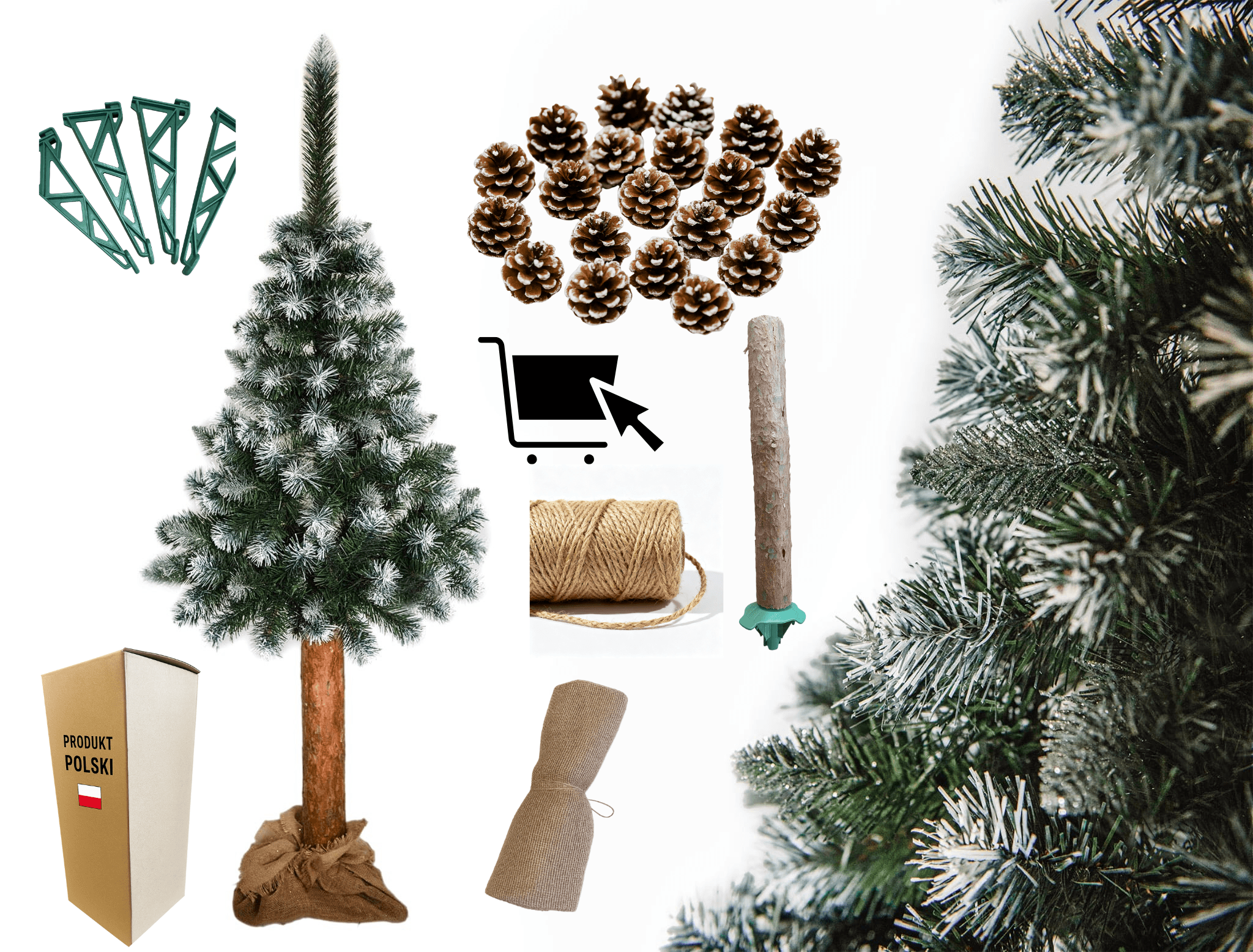 160cm - CHOINKA NA PNIU SOSNA DIAMENTOWA "Snow Dream"