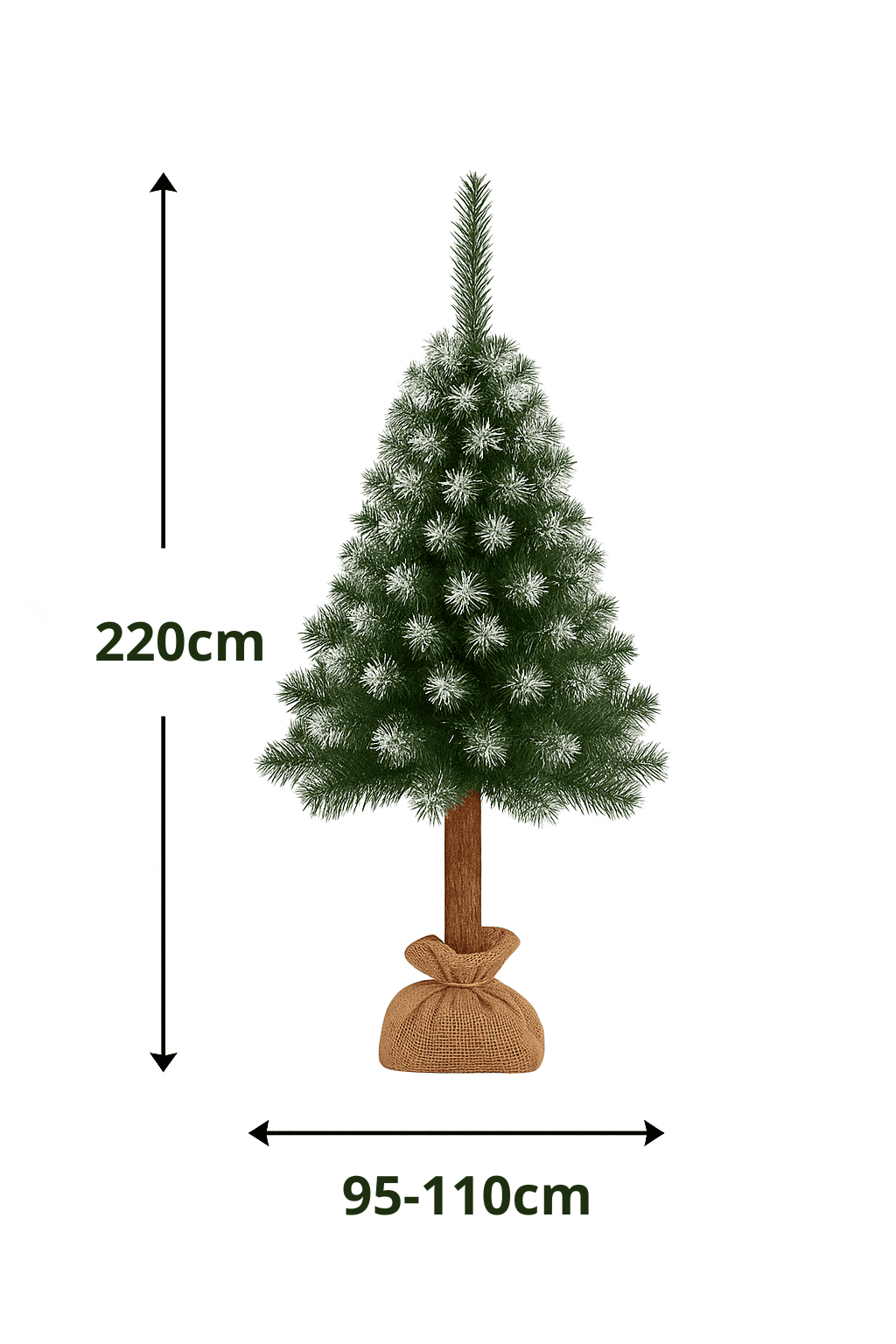 220cm - CHOINKA NA PNIU SOSNA DIAMENTOWA "Snow Queen"